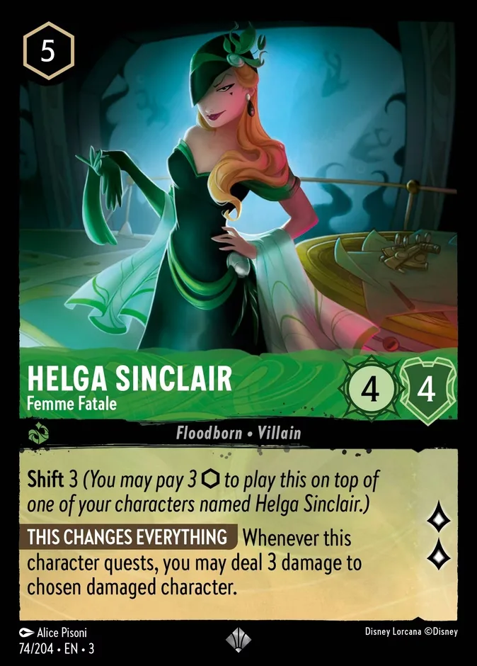 Helga Sinclair #74 Into the Inklands Disney Lorcana card