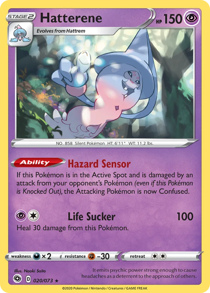 Hatterene #20 Champion's Path Pokemon card