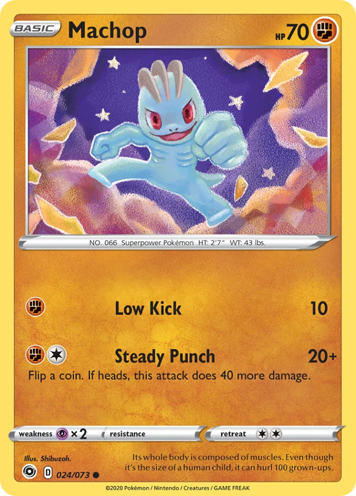Machop #24 Champion's Path Pokemon card