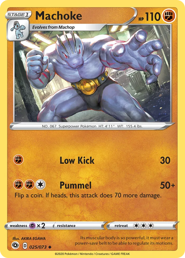Machoke #25 Champion's Path Pokemon card