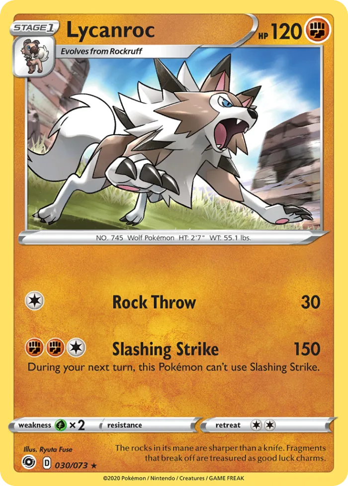 Lycanroc #30 Champion's Path Pokemon card
