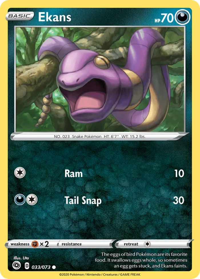 Ekans #33 Champion's Path Pokemon card