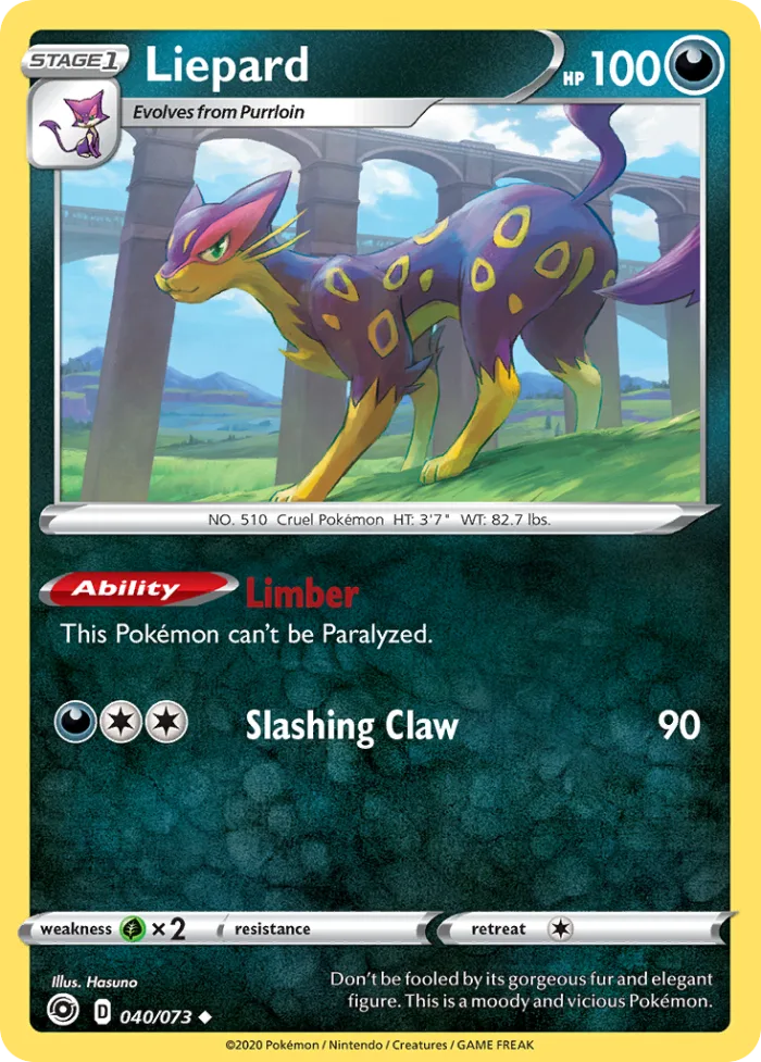 Liepard #40 Champion's Path Pokemon card