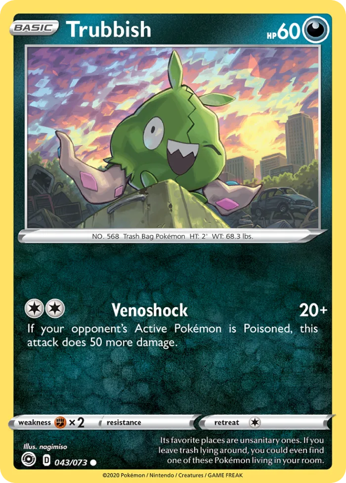 Trubbish #43 Champion's Path Pokemon card