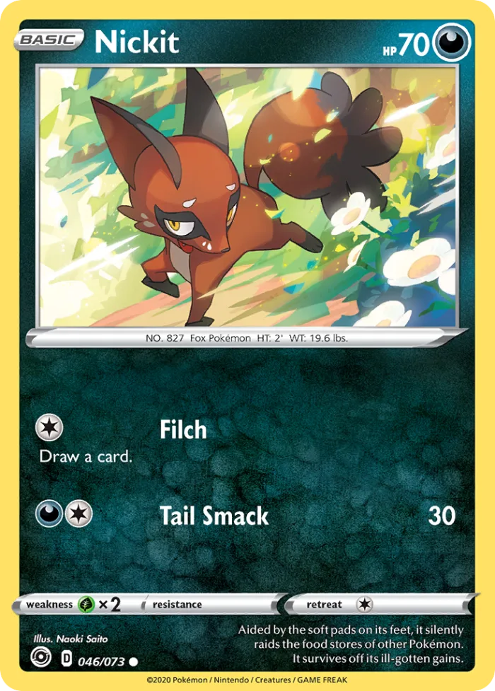 Nickit #46 Champion's Path Pokemon card