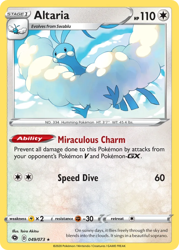 Altaria #49 Champion's Path Pokemon card