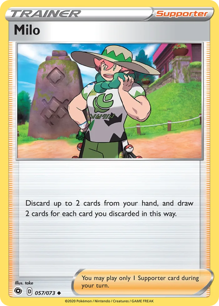 Milo #57 Champion's Path Pokemon card