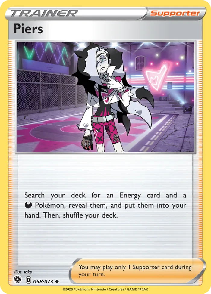 Piers #58 Champion's Path Pokemon card