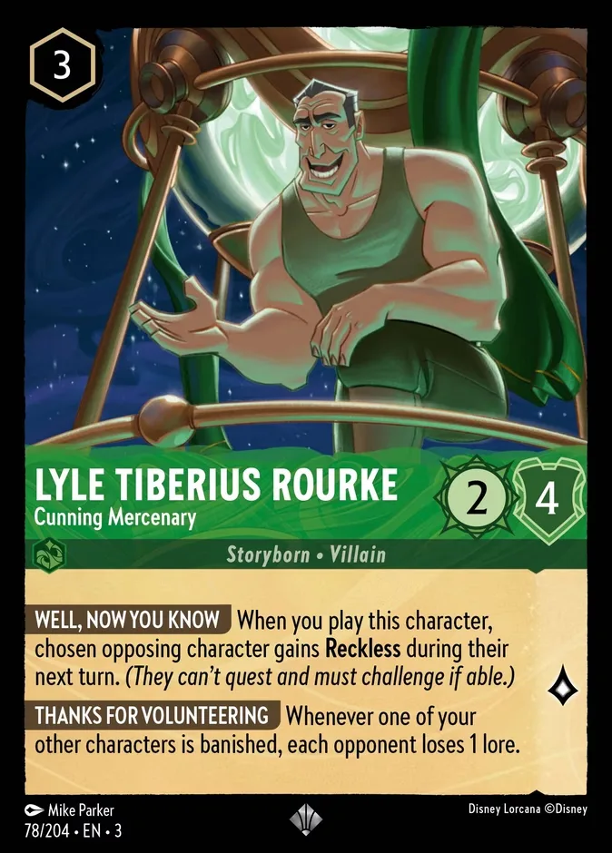 Lyle Tiberius Rourke #78 Into the Inklands Disney Lorcana card