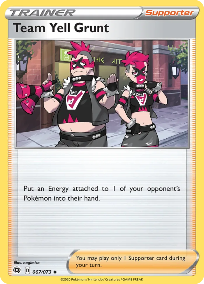 Team Yell Grunt #67 Champion's Path Pokemon card