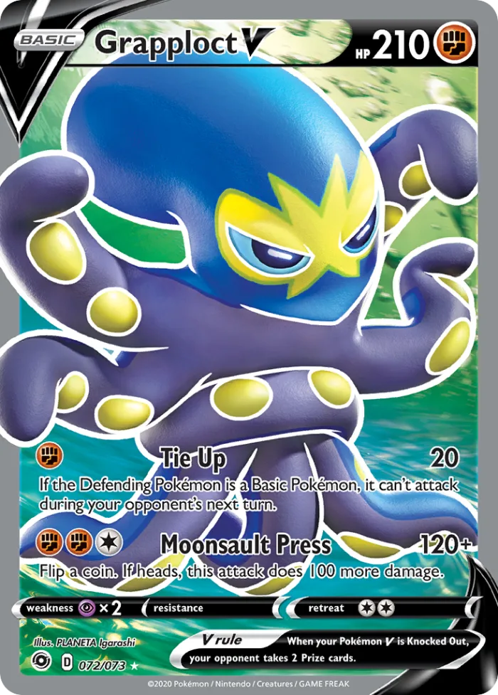 Grapploct V #72 Champion's Path Pokemon card