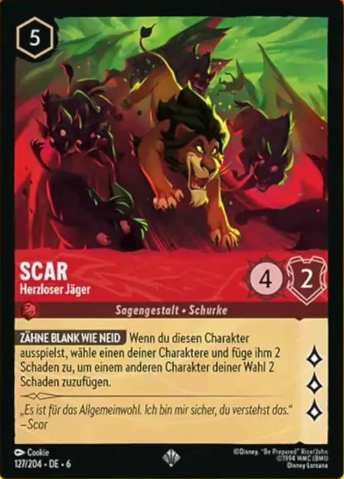 Scar #127 Azurite Sea Disney Lorcana card