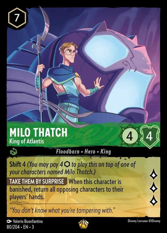 Milo Thatch #80 Into the Inklands Disney Lorcana card