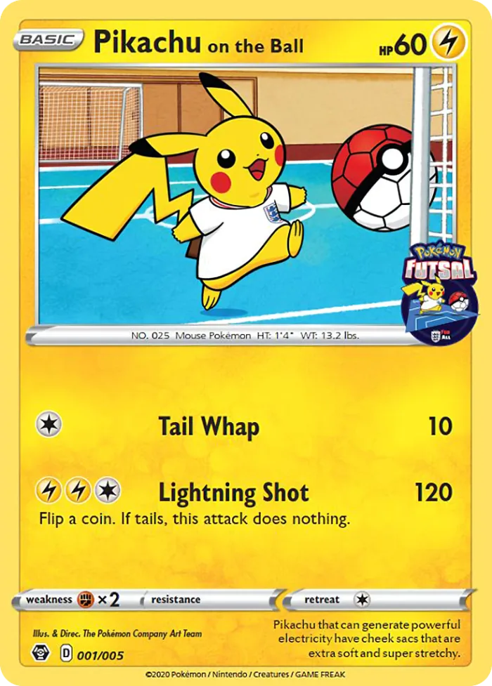 Pikachu on the Ball #1 Pokémon Futsal Collection Pokemon card