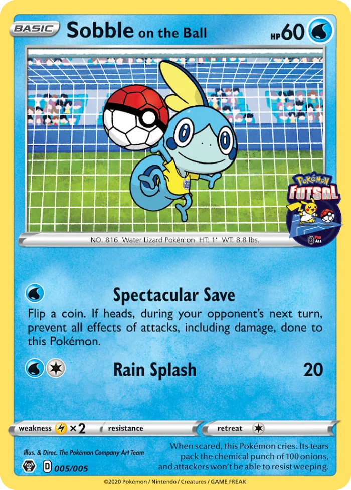 Sobble on the Ball #5 Pokémon Futsal Collection Pokemon card
