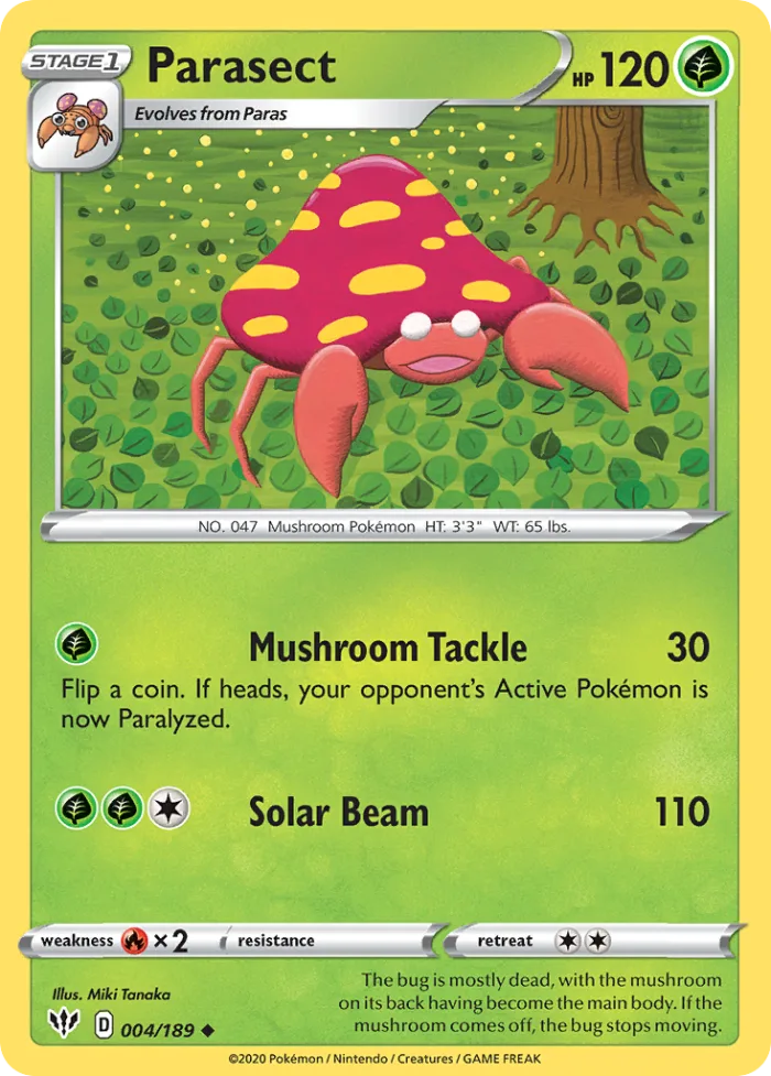 Parasect #4 Darkness Ablaze Pokemon card