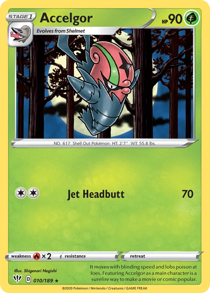 Accelgor #10 Darkness Ablaze Pokemon card