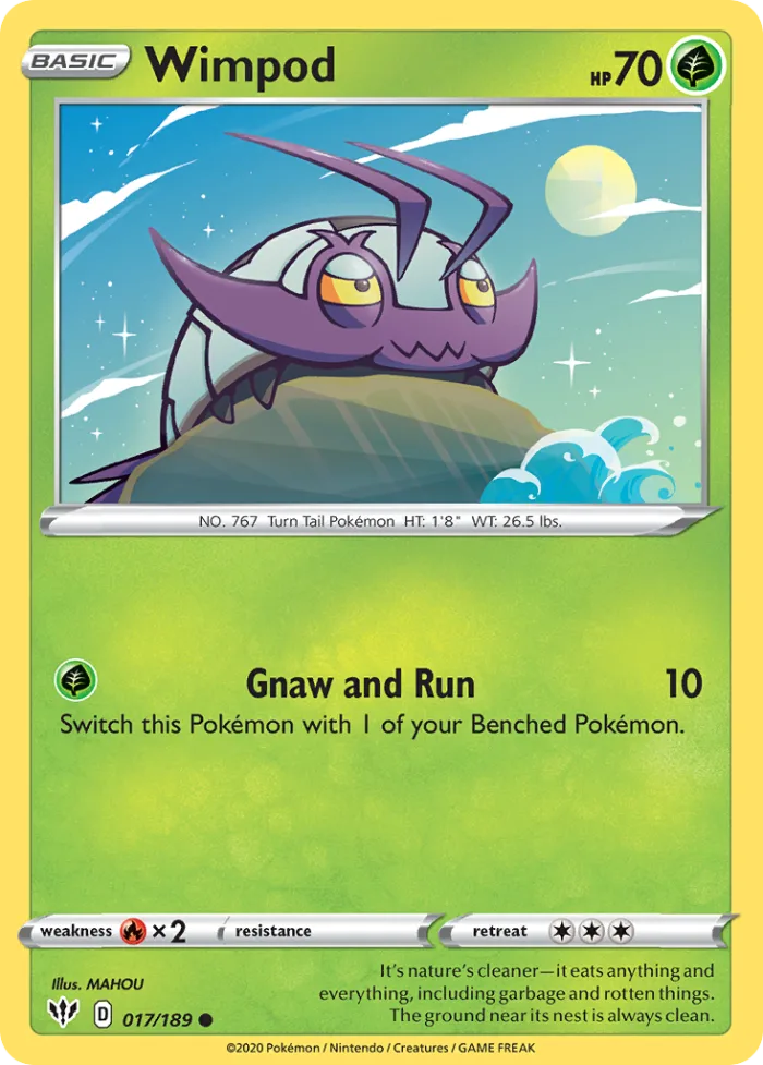 Wimpod #17 Darkness Ablaze Pokemon card
