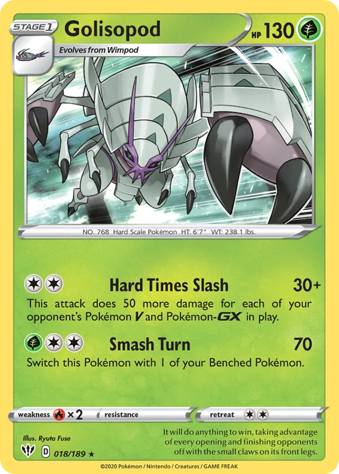 Golisopod #18 Darkness Ablaze Pokemon card