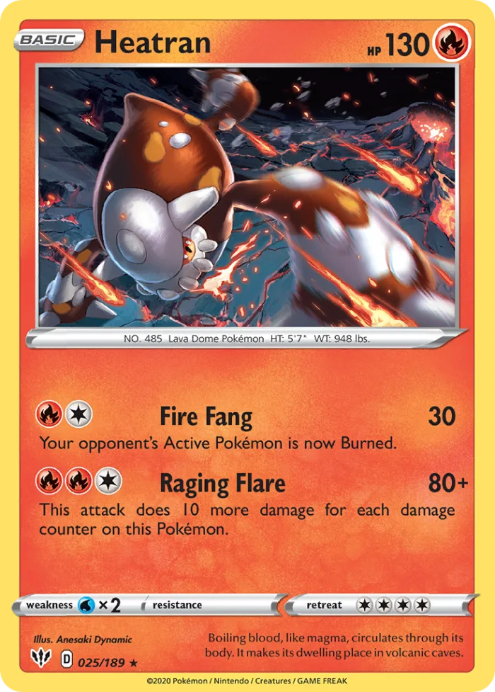 Heatran #25 Darkness Ablaze Pokemon card