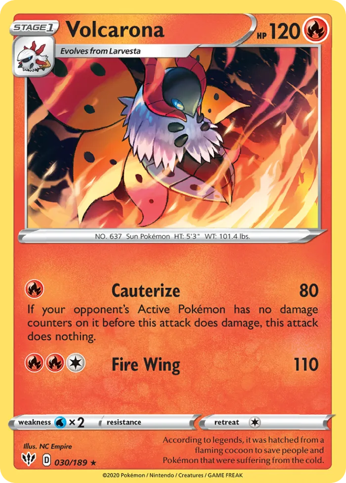 Volcarona #30 Darkness Ablaze Pokemon card