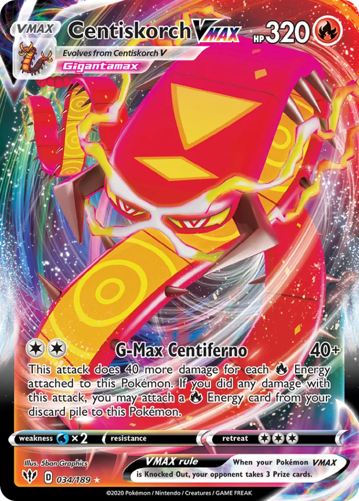 Centiskorch VMAX #34 Darkness Ablaze Pokemon card