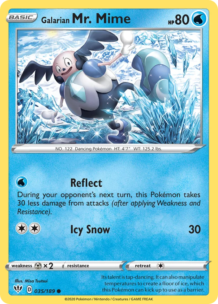 Galarian Mr. Mime #35 Darkness Ablaze Pokemon card