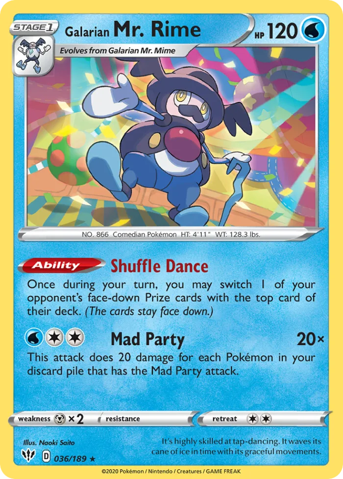 Galarian Mr. Rime #36 Darkness Ablaze Pokemon card