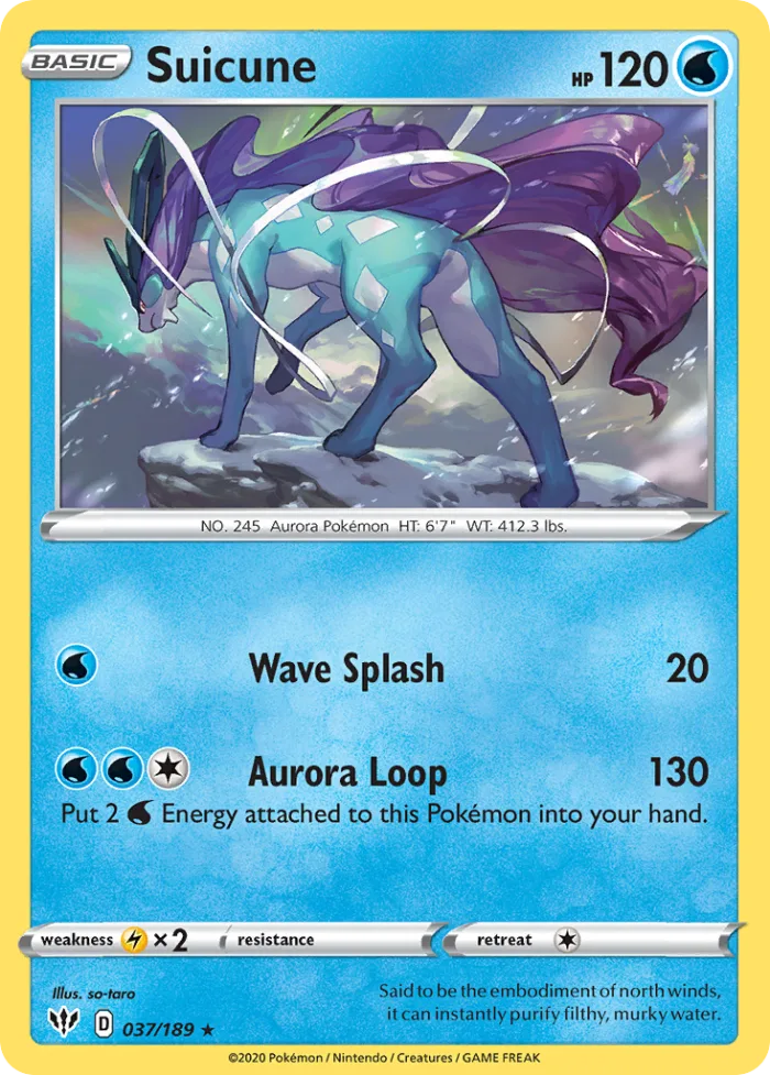 Suicune #37 Darkness Ablaze Pokemon card