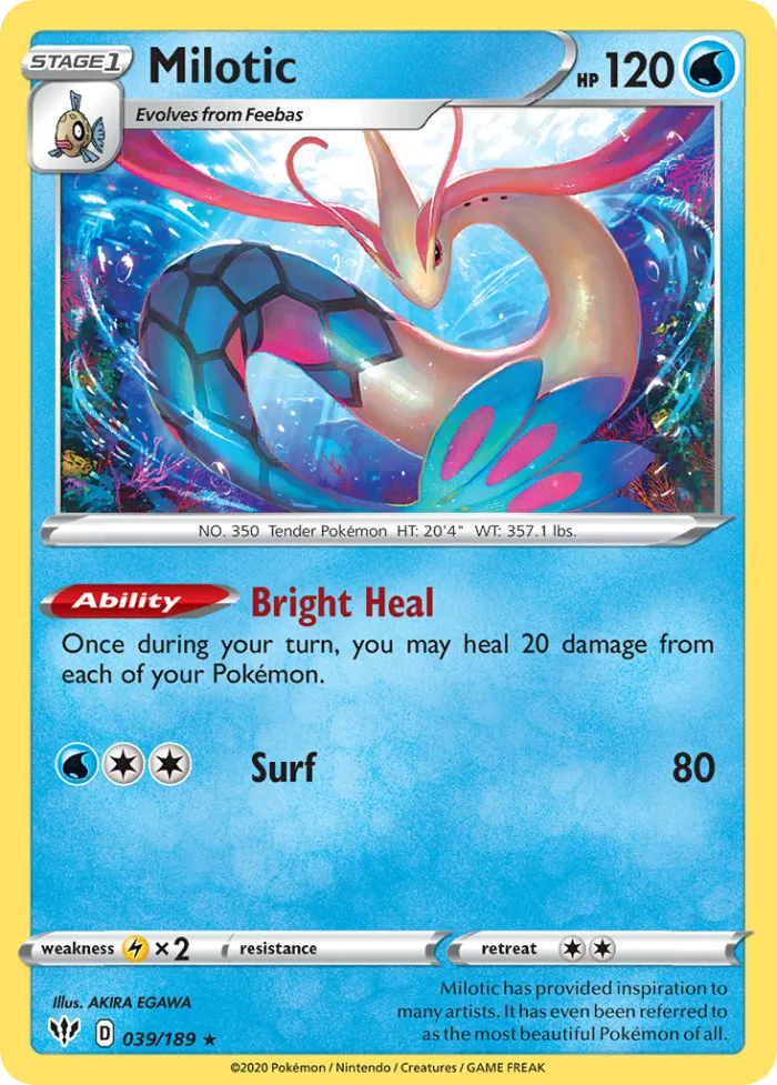 Milotic #39 Darkness Ablaze Pokemon card