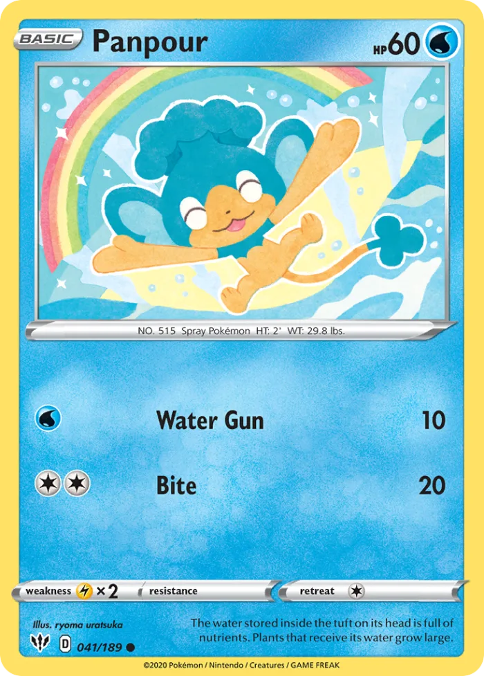 Panpour #41 Darkness Ablaze Pokemon card