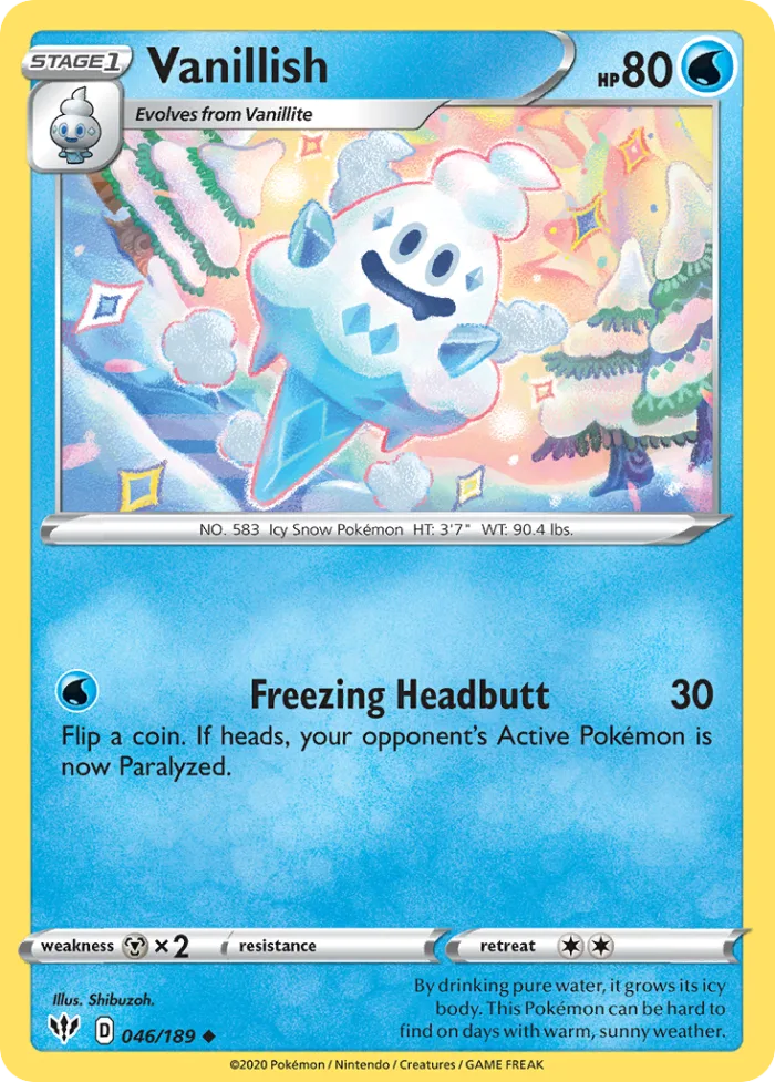Vanillish #46 Darkness Ablaze Pokemon card