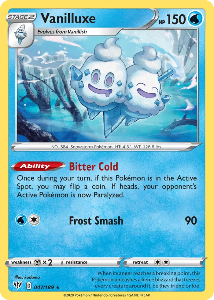 Vanilluxe #47 Darkness Ablaze Pokemon card