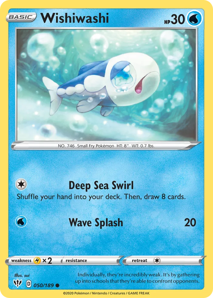 Wishiwashi #50 Darkness Ablaze Pokemon card