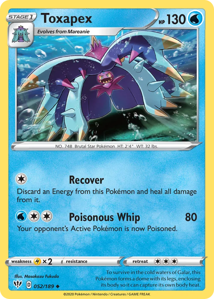 Toxapex #52 Darkness Ablaze Pokemon card