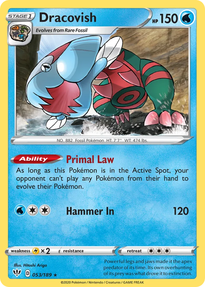 Dracovish #53 Darkness Ablaze Pokemon card