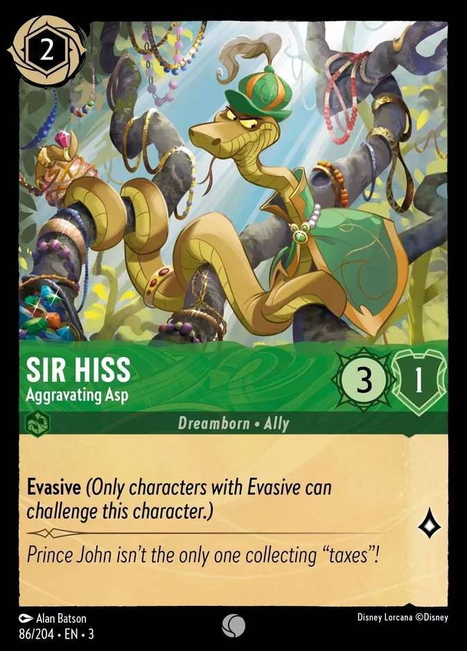 Sir Hiss #86 Into the Inklands Disney Lorcana card
