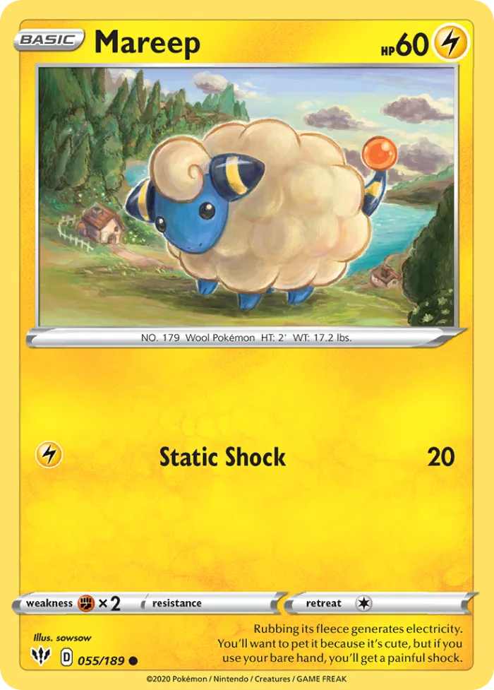 Mareep #55 Darkness Ablaze Pokemon card