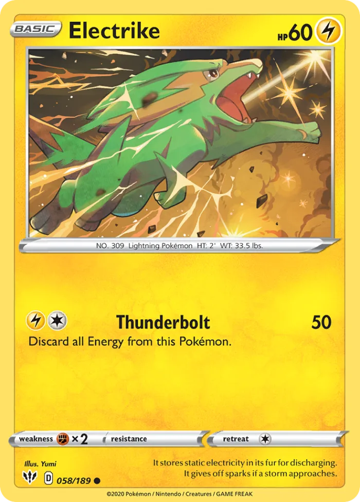 Electrike #58 Darkness Ablaze Pokemon card