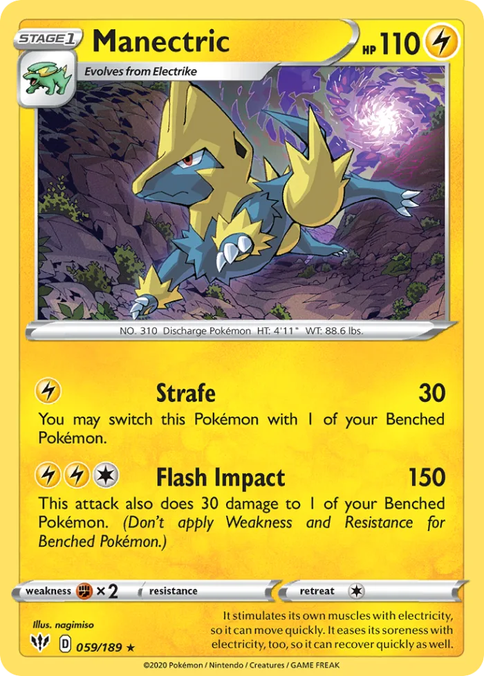 Manectric #59 Darkness Ablaze Pokemon card