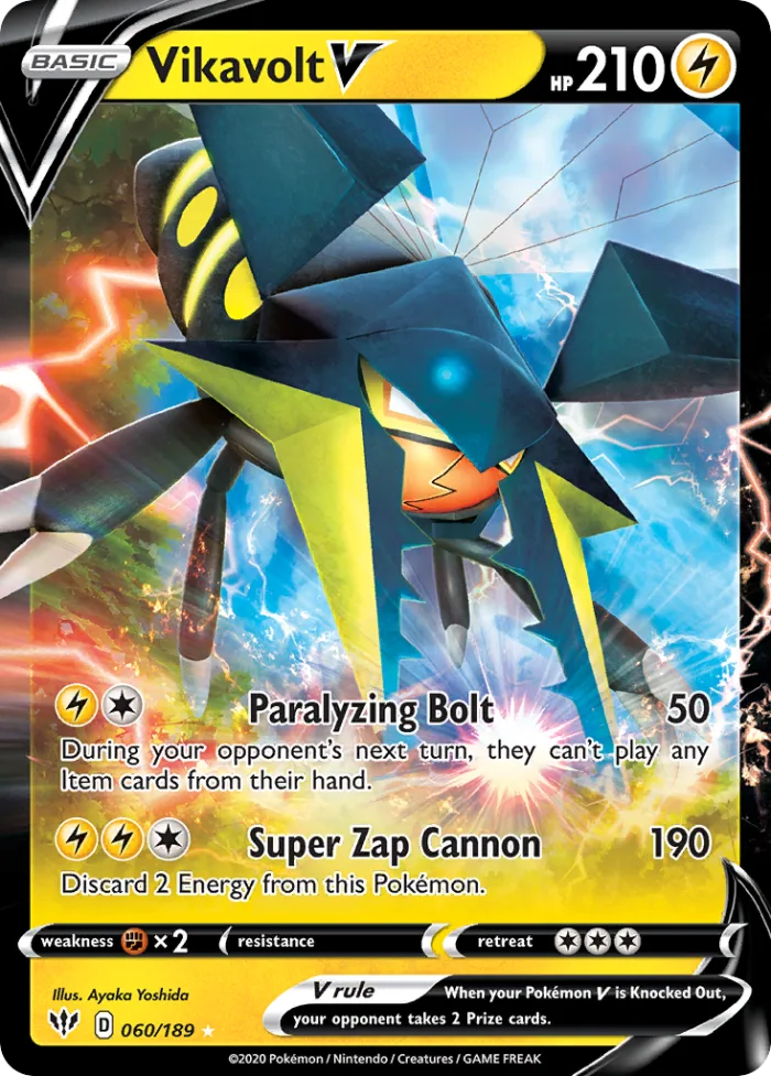 Vikavolt V #60 Darkness Ablaze Pokemon card