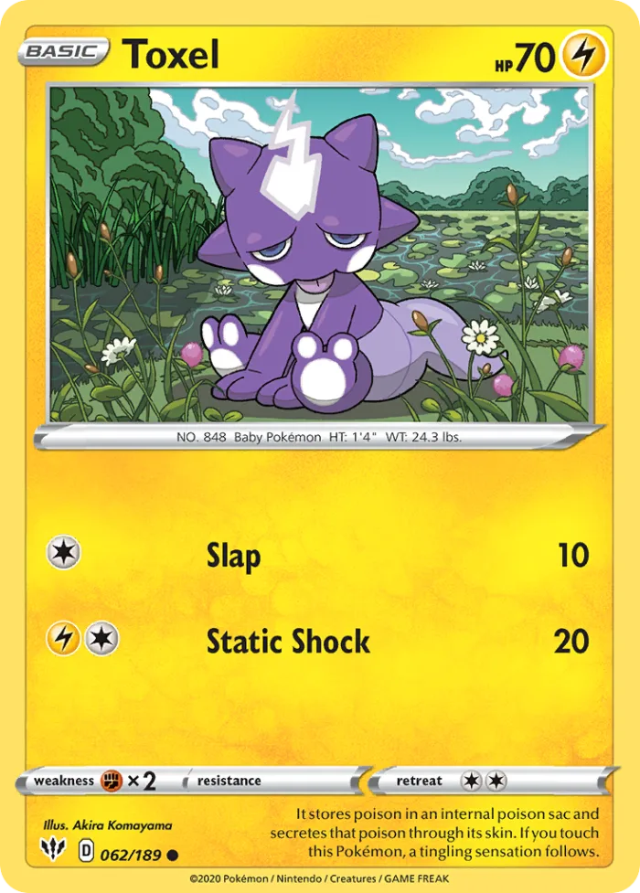 Toxel #62 Darkness Ablaze Pokemon card