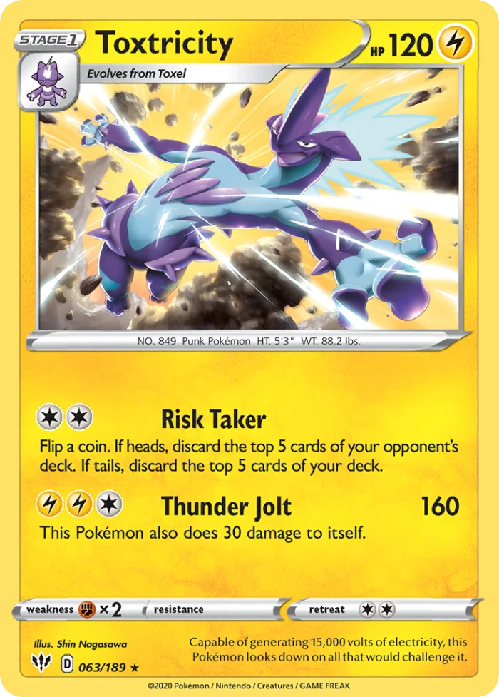 Toxtricity #63 Darkness Ablaze Pokemon card