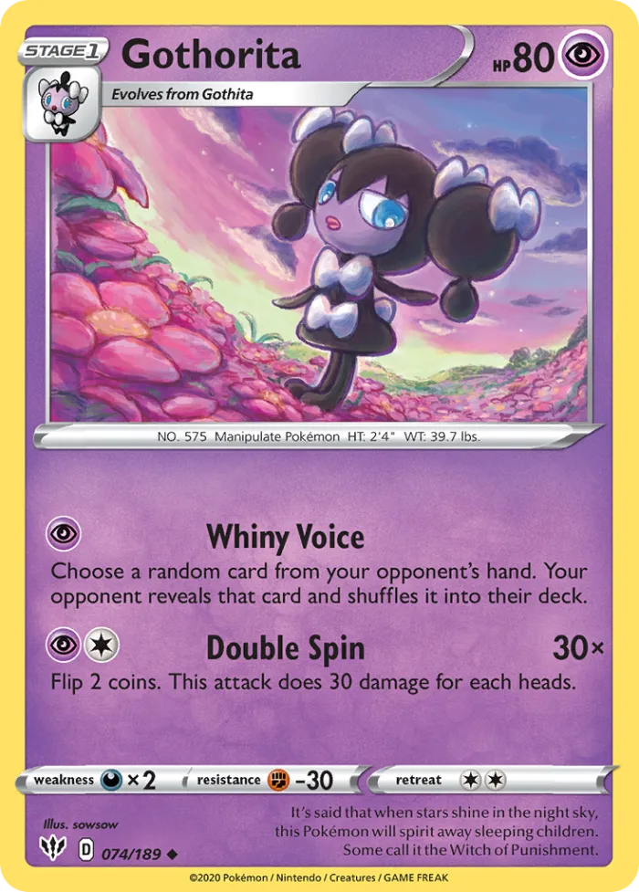 Gothorita #74 Darkness Ablaze Pokemon card