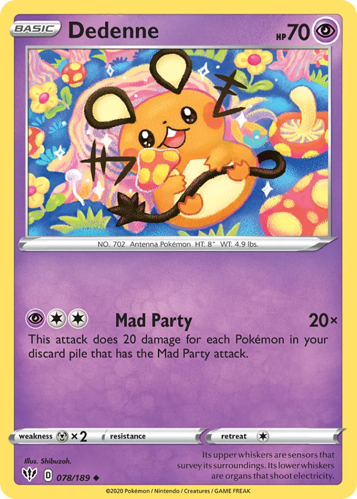 Dedenne #78 Darkness Ablaze Pokemon card