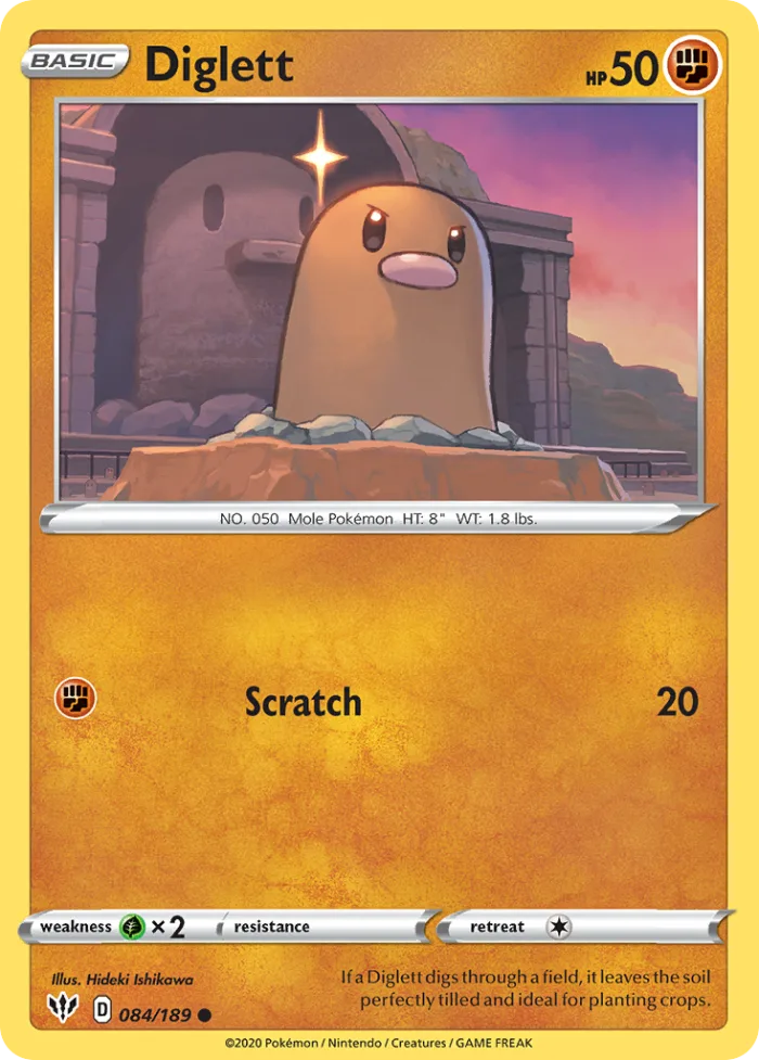 Diglett #84 Darkness Ablaze Pokemon card