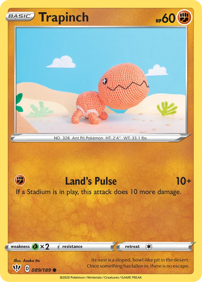 Trapinch #89 Darkness Ablaze Pokemon card