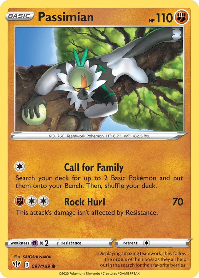 Passimian #97 Darkness Ablaze Pokemon card