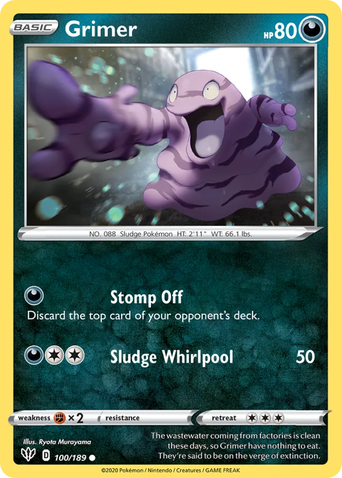 Grimer #100 Darkness Ablaze Pokemon card
