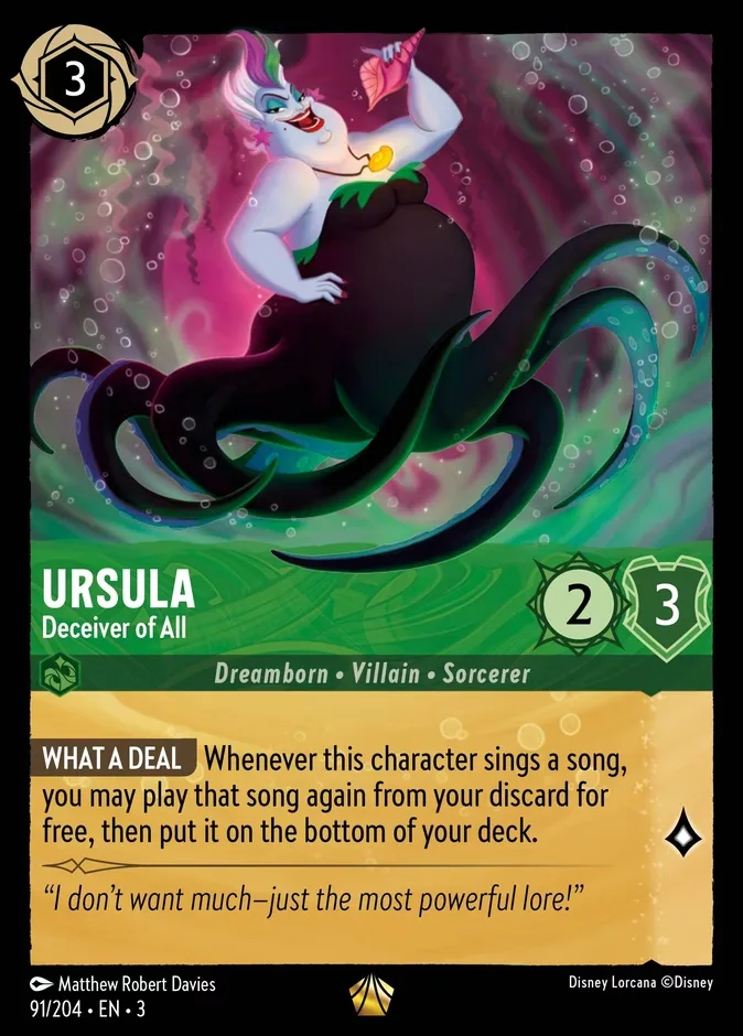 Ursula #91 Into the Inklands Disney Lorcana card